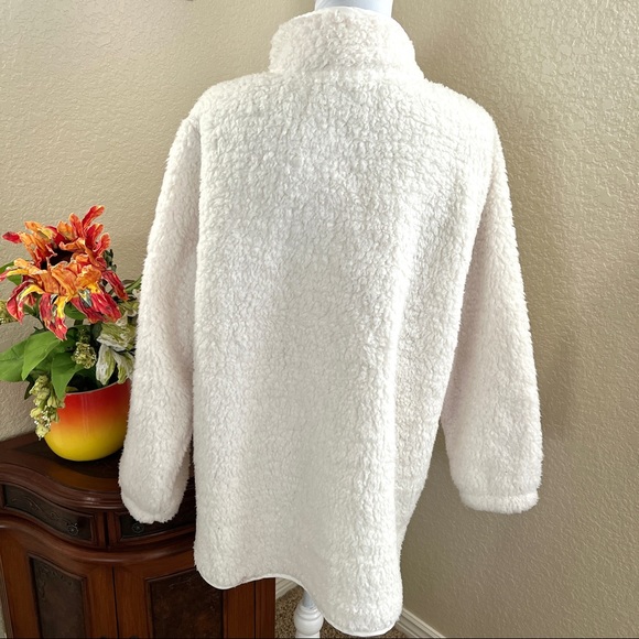 Adrienne Vittadini Sport Teddy Quarter ZIP Pullover Jacket - Picture 4 of 11